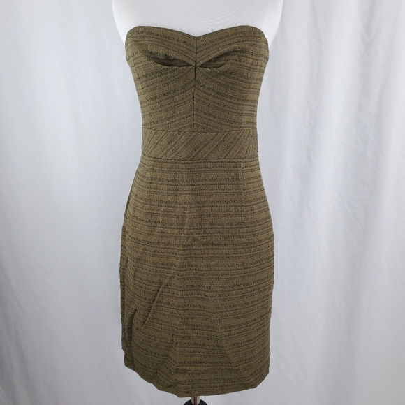 ❤️ Trina Turk Olive green strapless dress size 4 - Picture 1 of 8